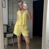 Літній костюм жилет+шорти у жовтому кольорі